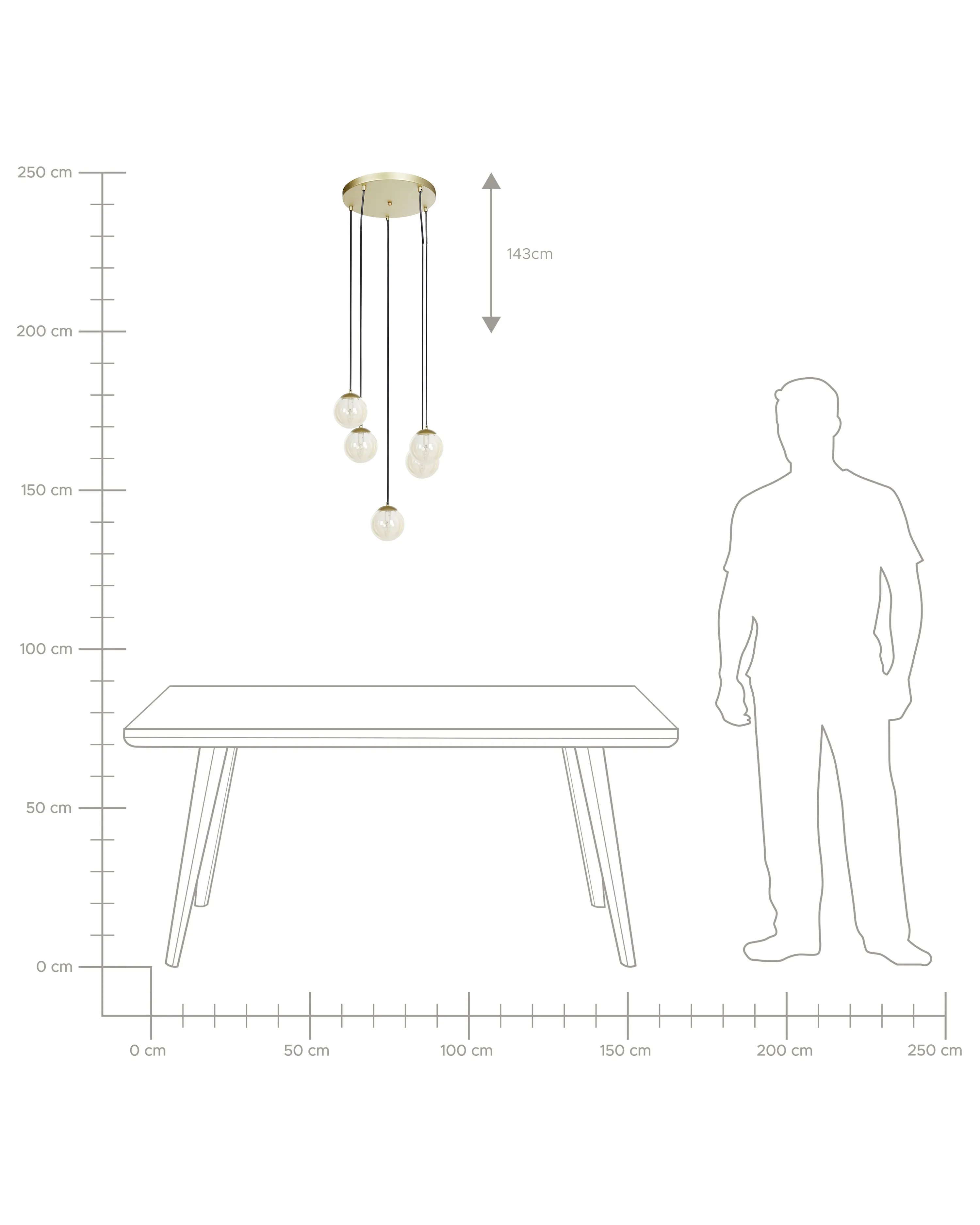 Hanglamp NOEL Glas Goud