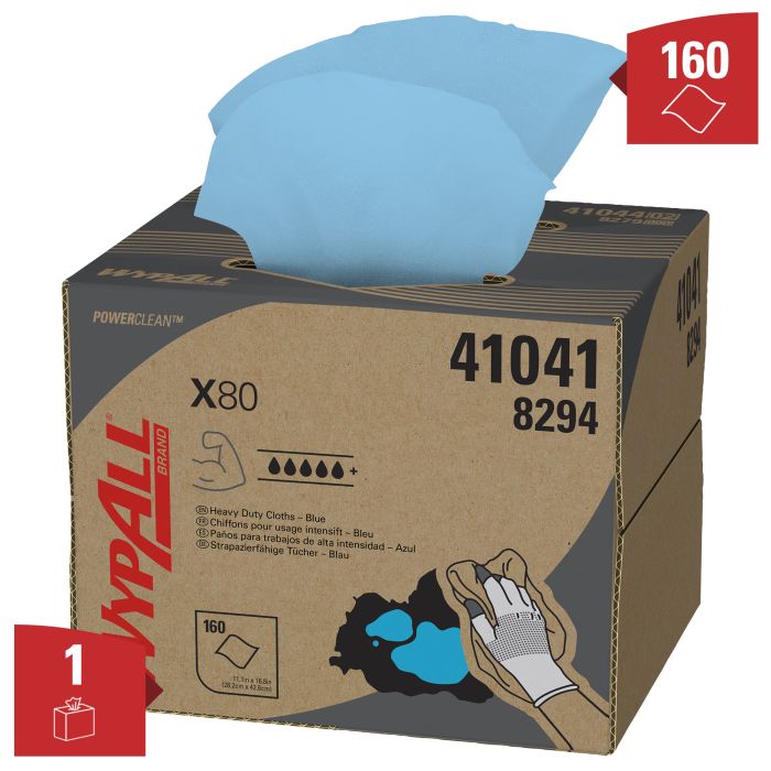 WypAll 8294 X80 doek Hydroknit 1-laags Staalblauw 160 stuks (8294)