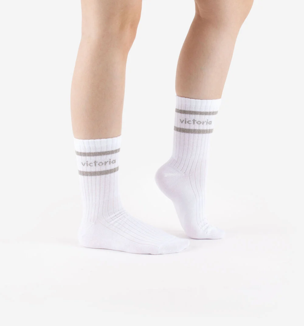 CHAUSSETTES BLANCHES-LUREXPLATA-PLATINO