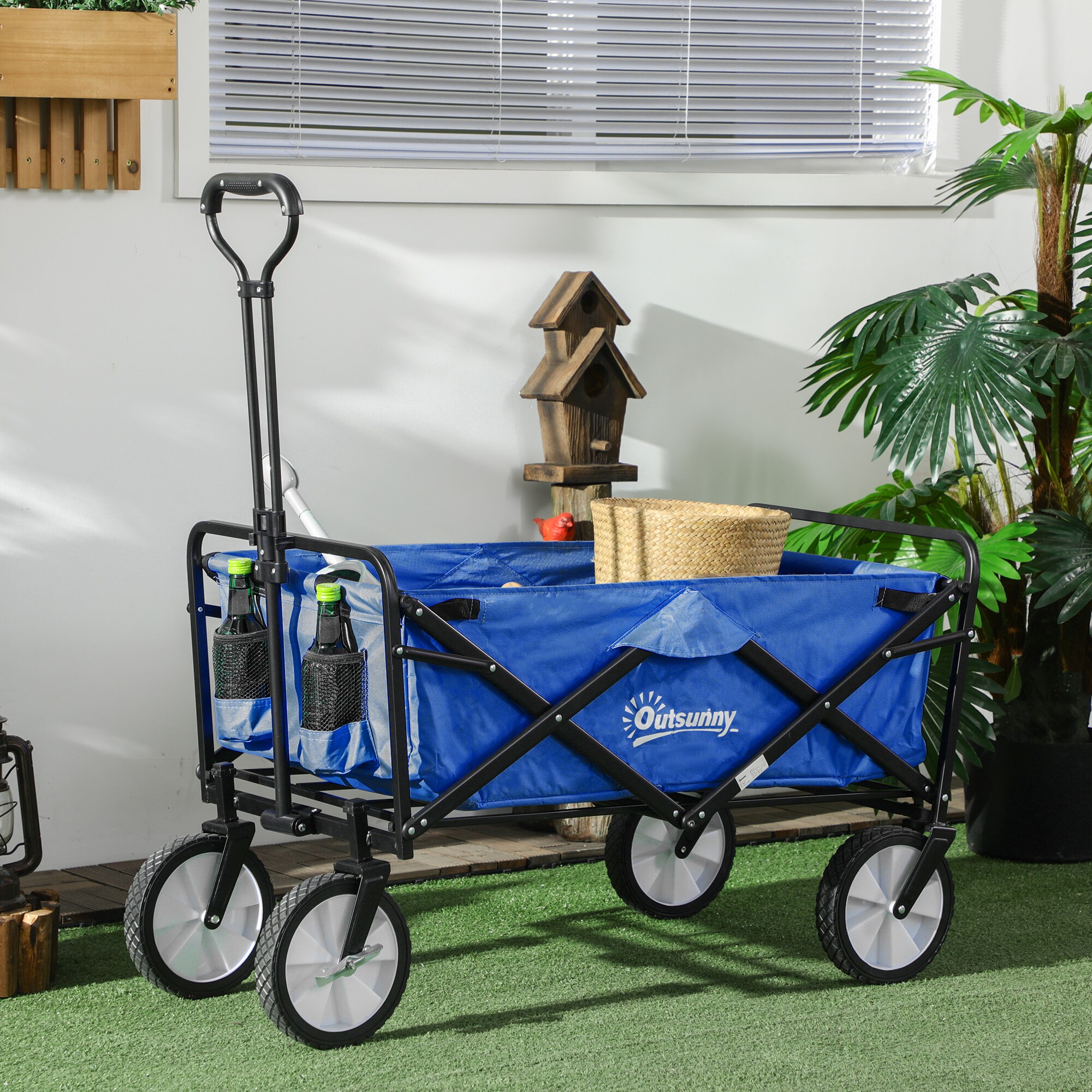Outsunny Bollerwagen faltbar dunkelblau 107 x 51 x 91,5 cm (LxBxH)