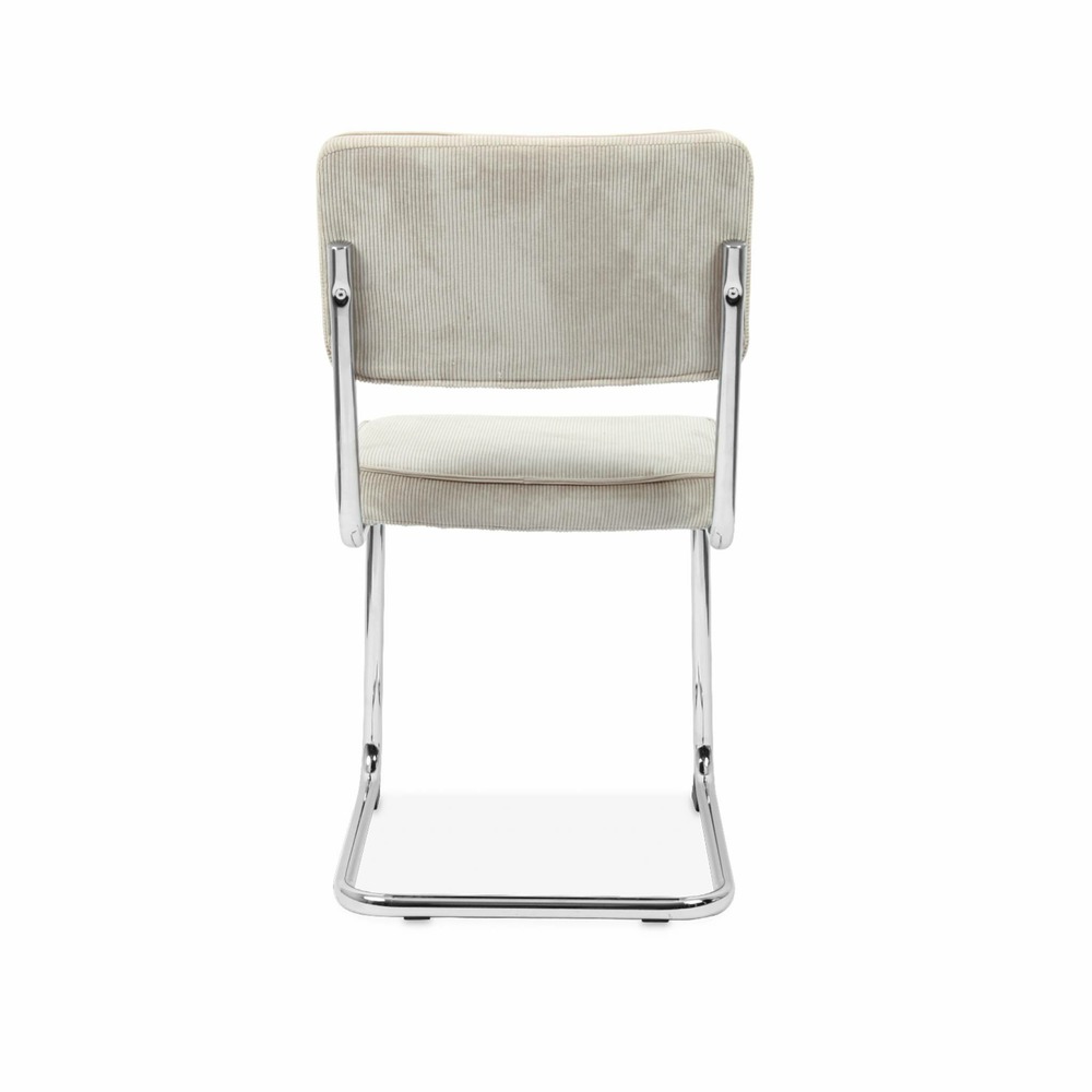 Lot de 2 chaises cantilever. Velours côtelé crème - maja