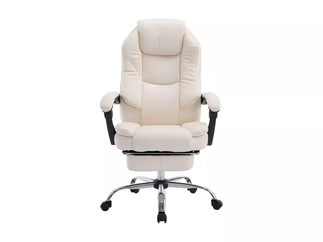 Chaise de bureau - Similicuir - Crème - Castle