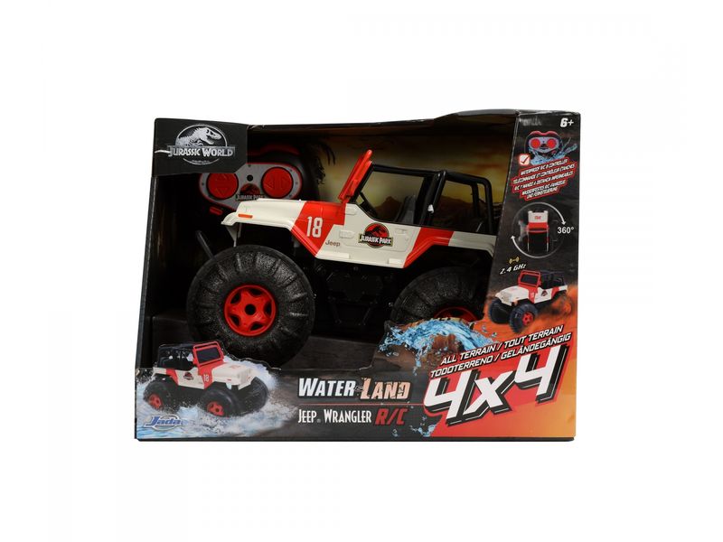 Jada Toys Jurassic Park RC Sea & Land Jeep RTR, 1:16 Ferngesteuertes Amphibien-Fahrzeug im Jurassic Park Design