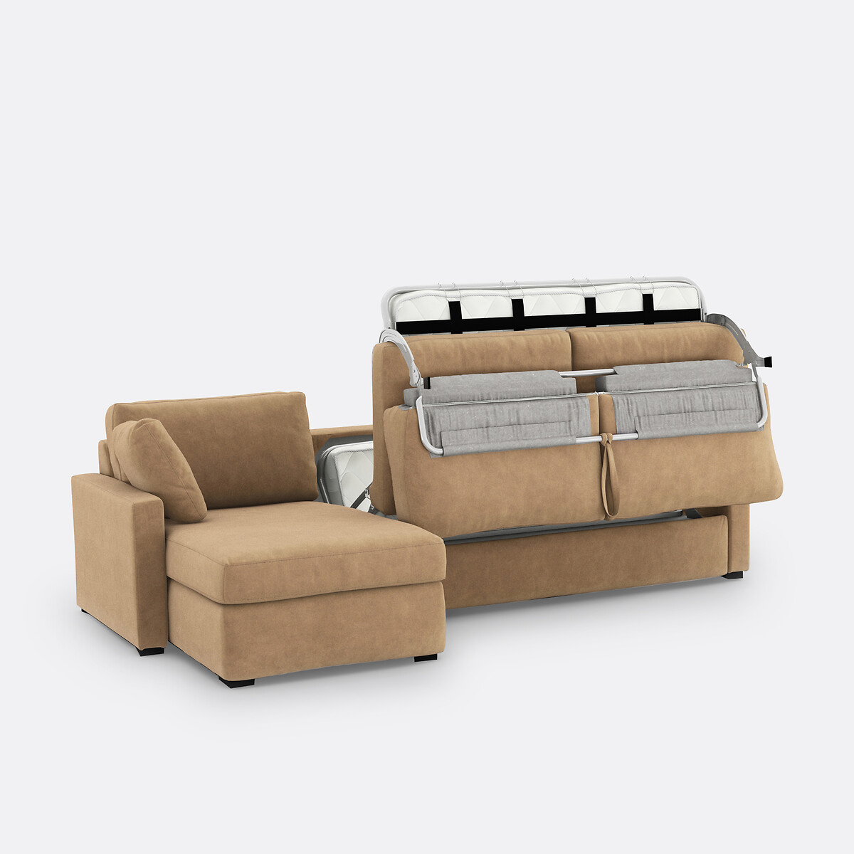 LA REDOUTE INTERIEURS<br>Sofá cama de canto em veludo, Bultex, Timor