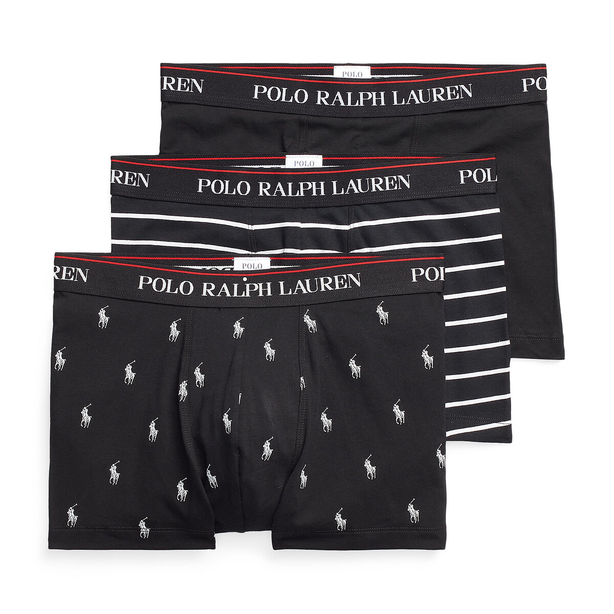 POLO RALPH LAUREN<br>Conjunto de 3 cuecas boxer clássicas em algodão elástico