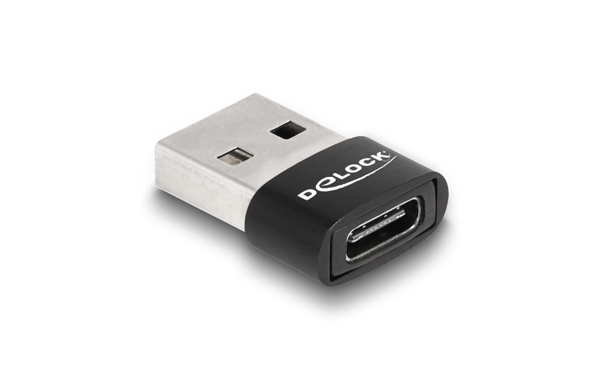USB 2.0 Adapter USB-A Stecker - USB-C BuchseDelock USB 2.0 Adapter USB Typ-A Stecker zu USB Type-C Buchse schwarz