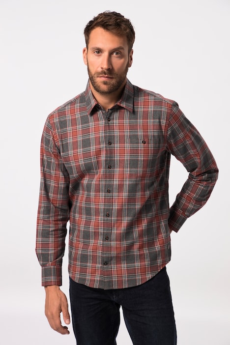 Karohemd, Langarm, Flanell, Kentkragen, Modern Fit