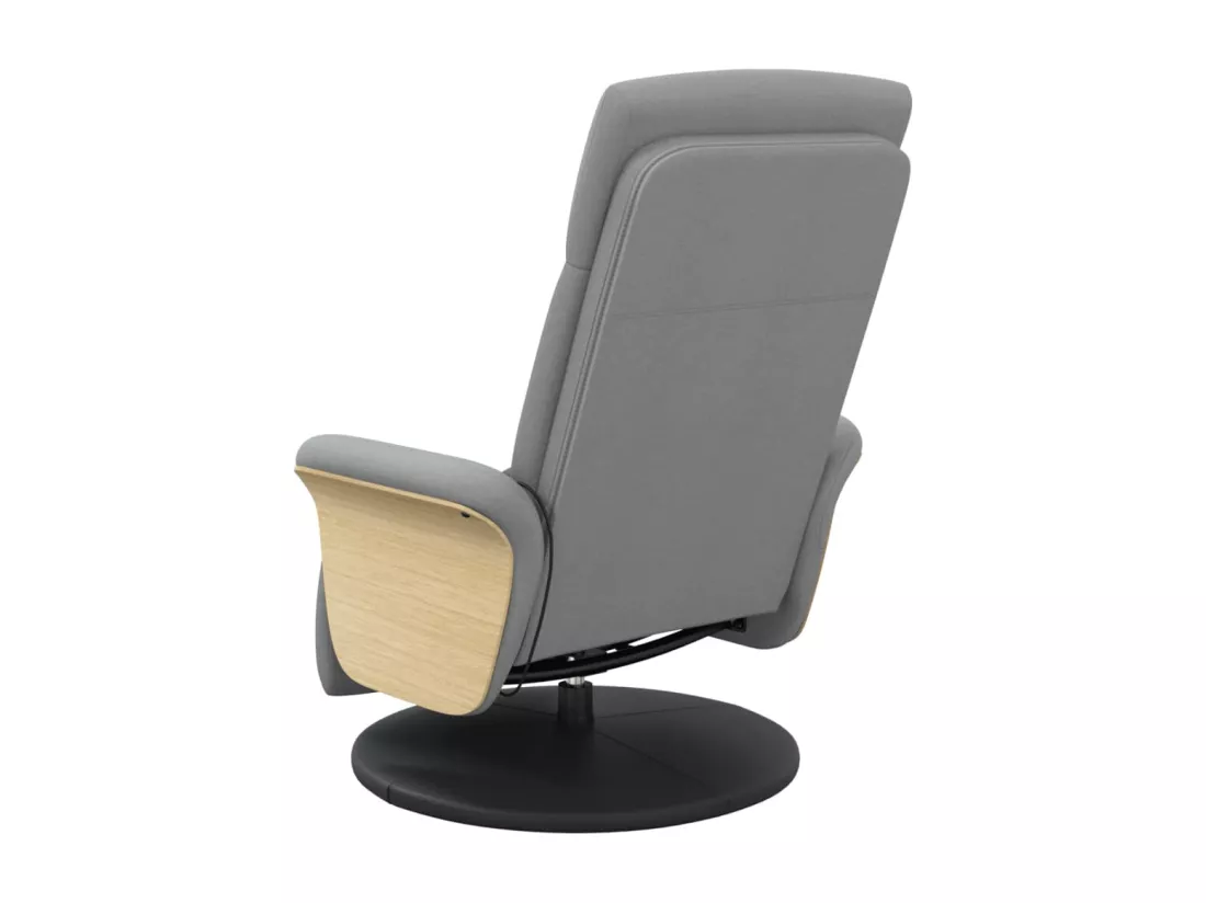 Fauteuil inclinable massant et repose-pieds gris clair tissu
