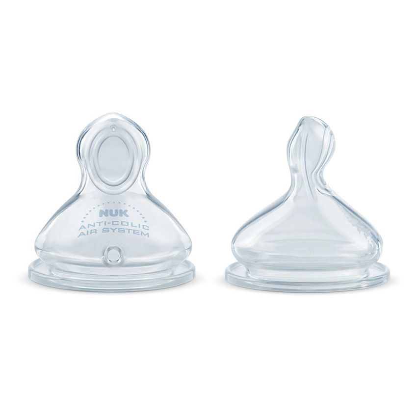 Set de 2 tétines Nature Sense S 3 trous en silicone - Ecru