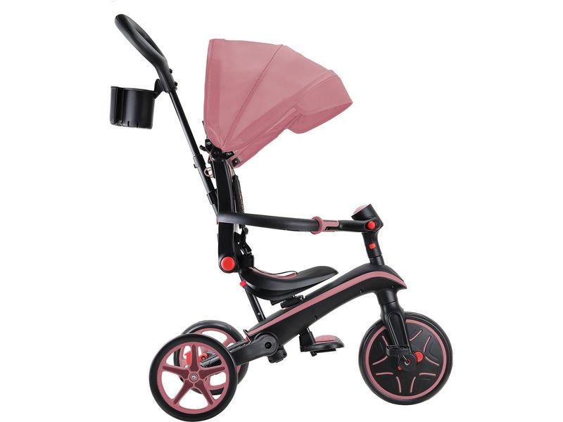 GLOBBER Trike Explorer Foldable 4 in 1, Pastellrosa All-in-One-Baby-Dreirad und Kinder-Laufrad