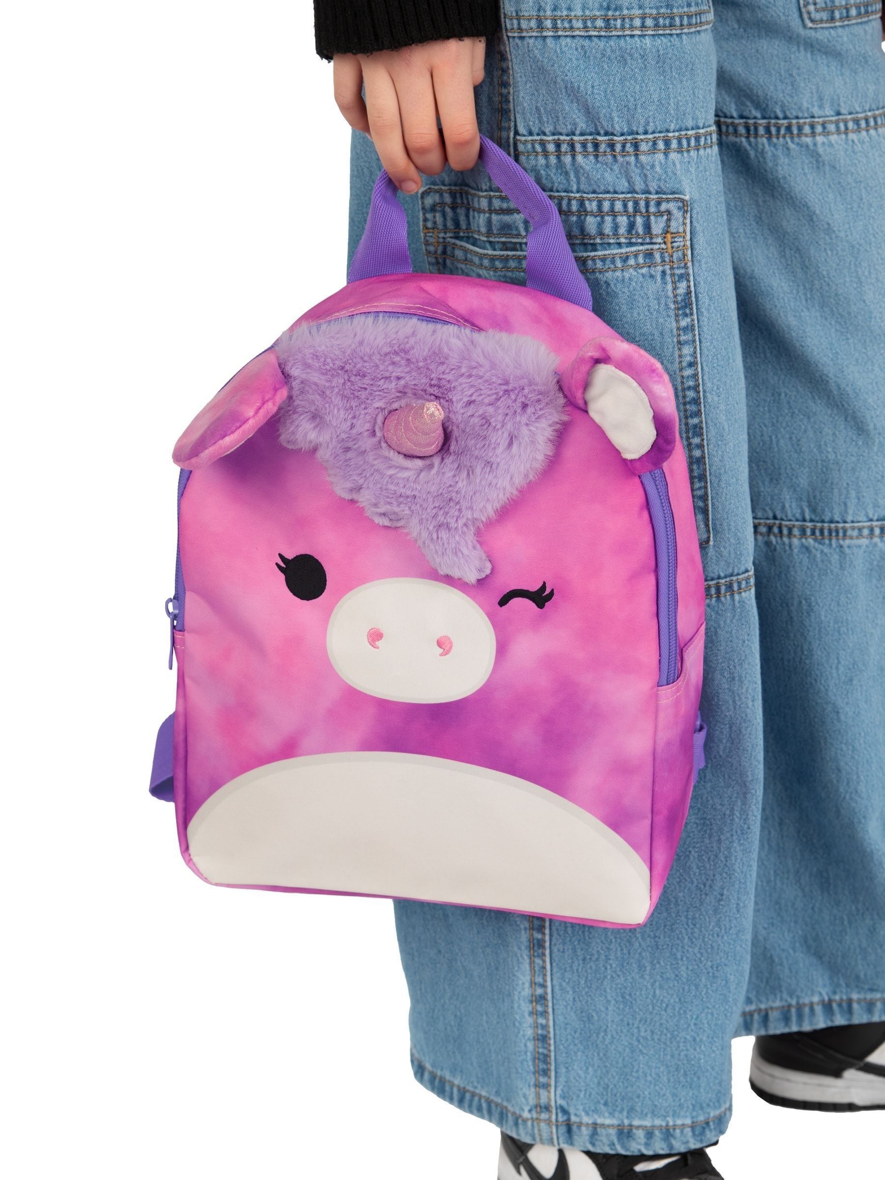 Character Squishmallows Lola The Unicorn Backpack With 3D Horns and Ears