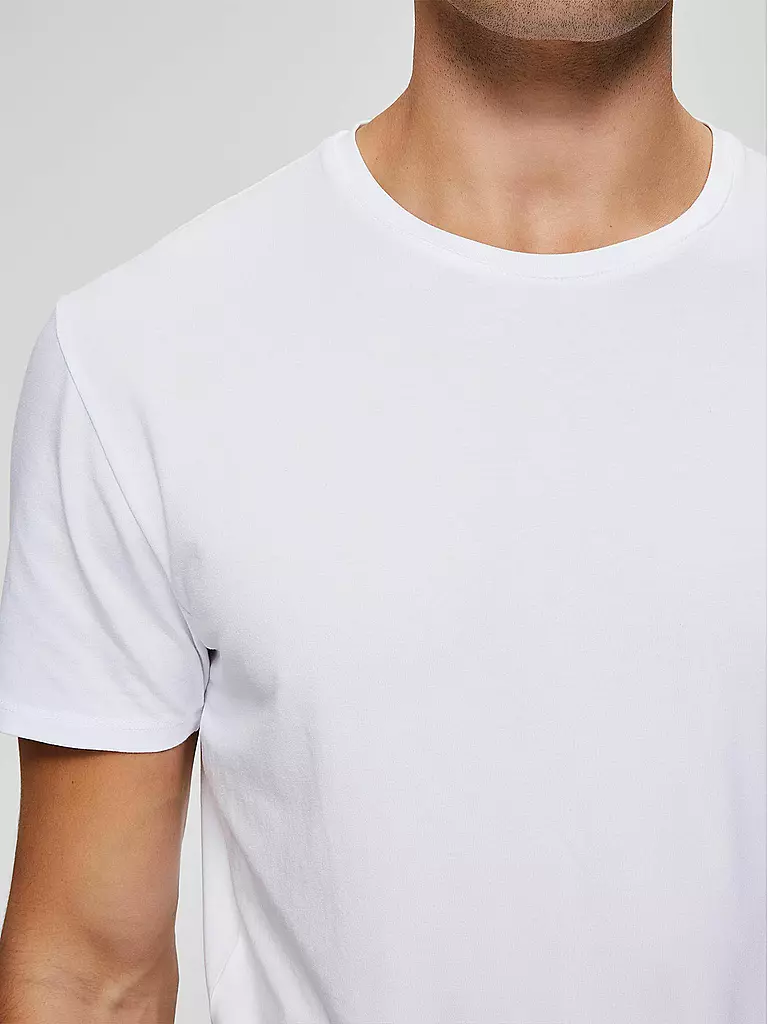 SELECTED T-Shirt SLHNEWPIMA weiss