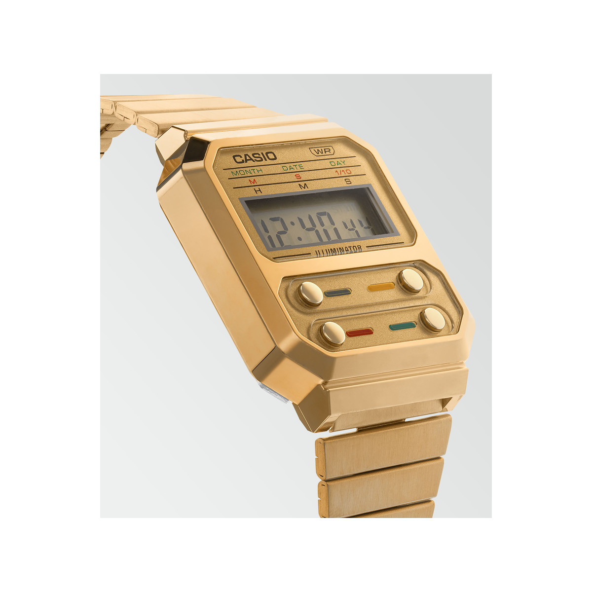 Montre Casio mixte résine doré bracelet acier doré jaune