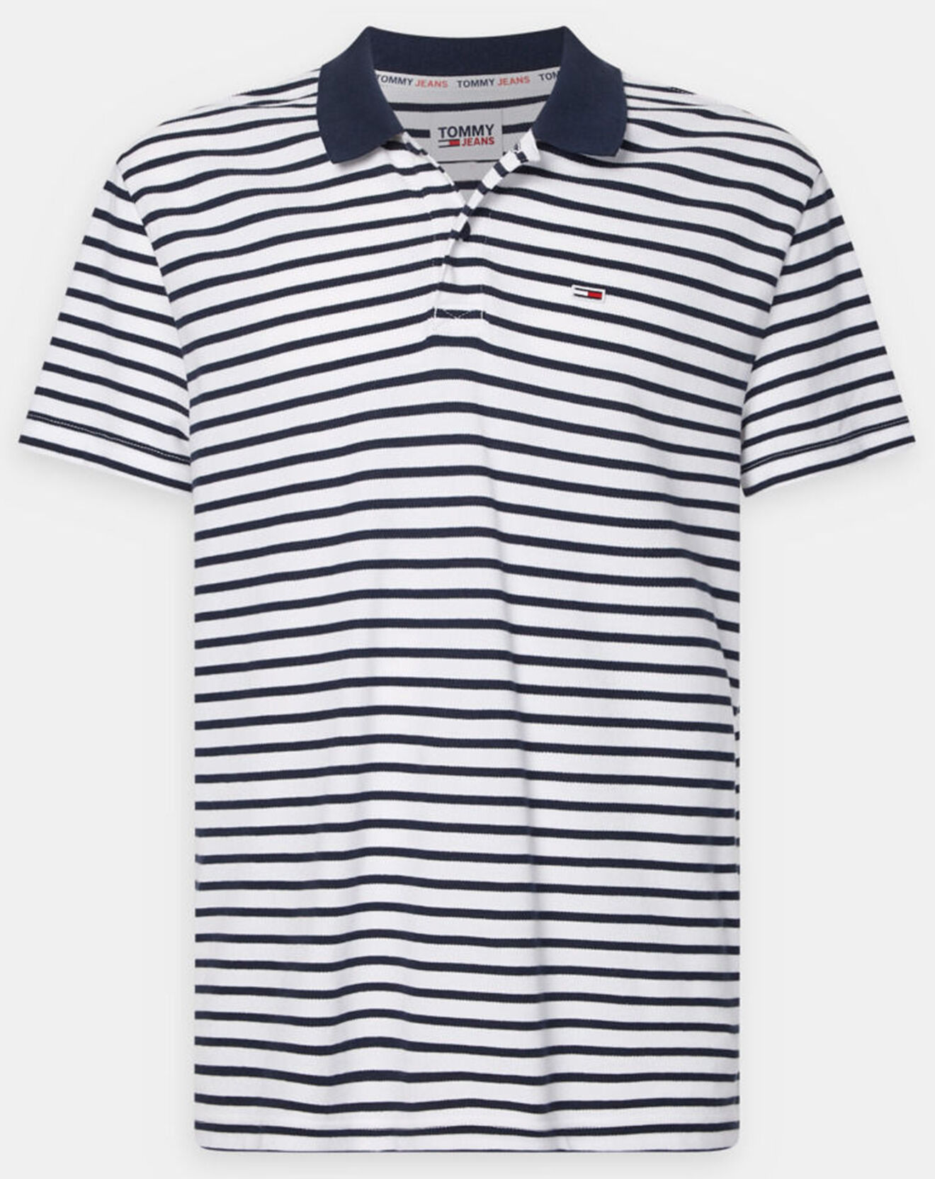 Tommy Jeans Polo Classic Easy rayé bleu/blanc