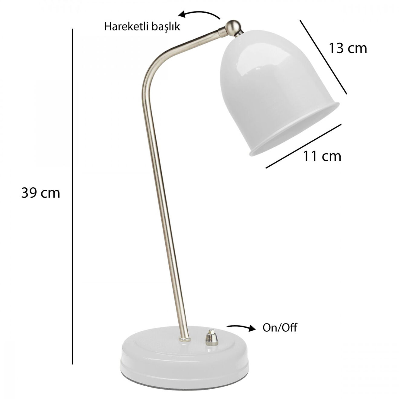 Sheen Lampe de table Yan?k blanche - 39x11 cm