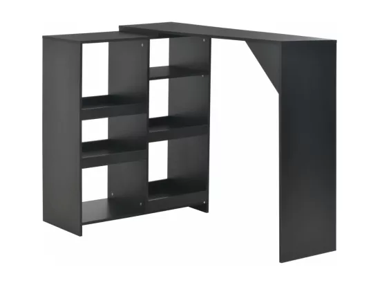Table de bar avec tablette amovible Noir 138x39x110 cm