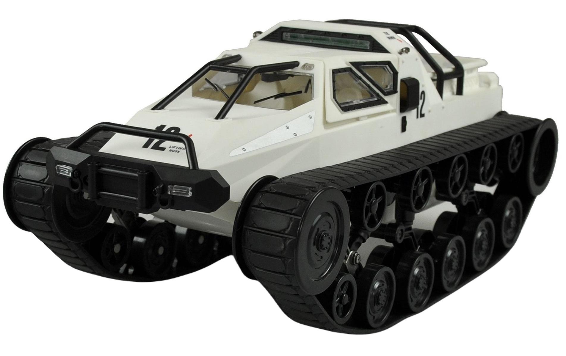 Kettenfahrzeug Military Police Weiss, RTR, 1:12Futuristisches Raupen-Fahrzeug