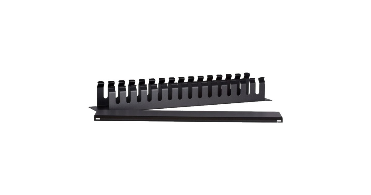 DSI2U 19 inch metalen kabelgoot met schuifbedekking - DS-1902-2U kabelkanaal  (Zwart)