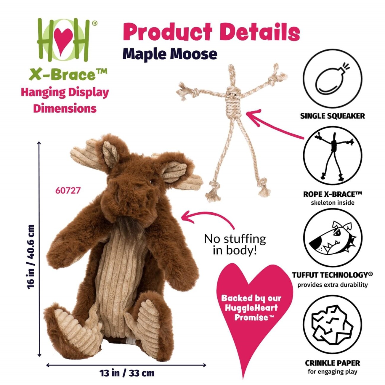 HuggleHounds X-Brace Maple Moose