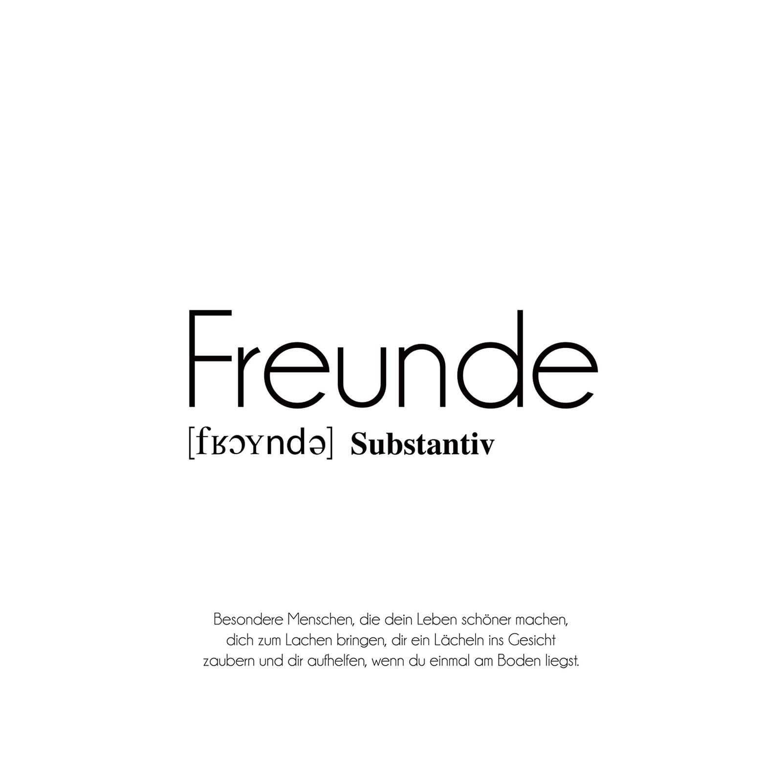 Gerahmtes Bild FREUNDE - schwarz-weiß - 30x40 cm