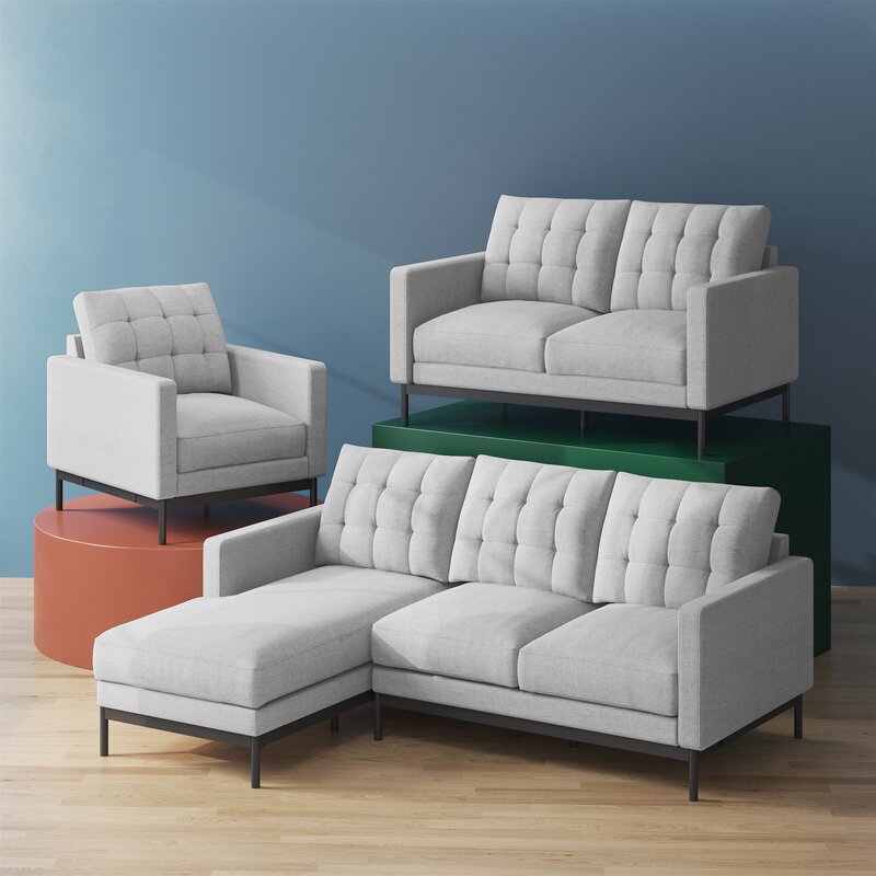 Thompson 77.6&prime;&prime; Wide Reversible Modular Sofa & Chaise