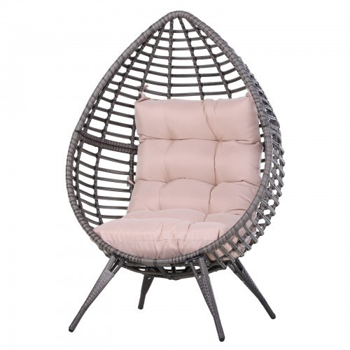 Poltrona de jardim Outsunny com encosto marrom