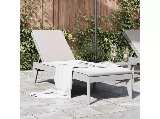 Chaise longue gris 186x60x29 cm PP