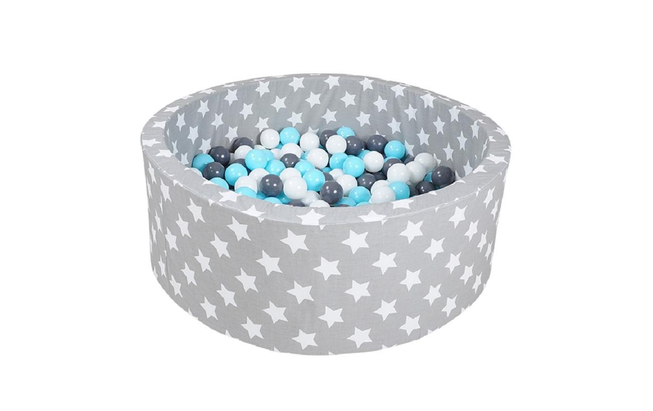 Knorrtoys® Bällebad »Grey White Stars 300 Bälle creme/grey/lightblue«