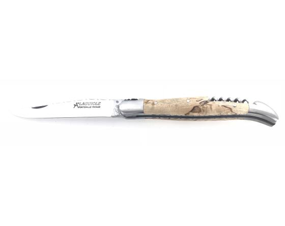 Laguiole Bouleau Guilloché - 2 mitres - 2 pièces Couteau de Poche - Laguiole par Fontenille Pataud