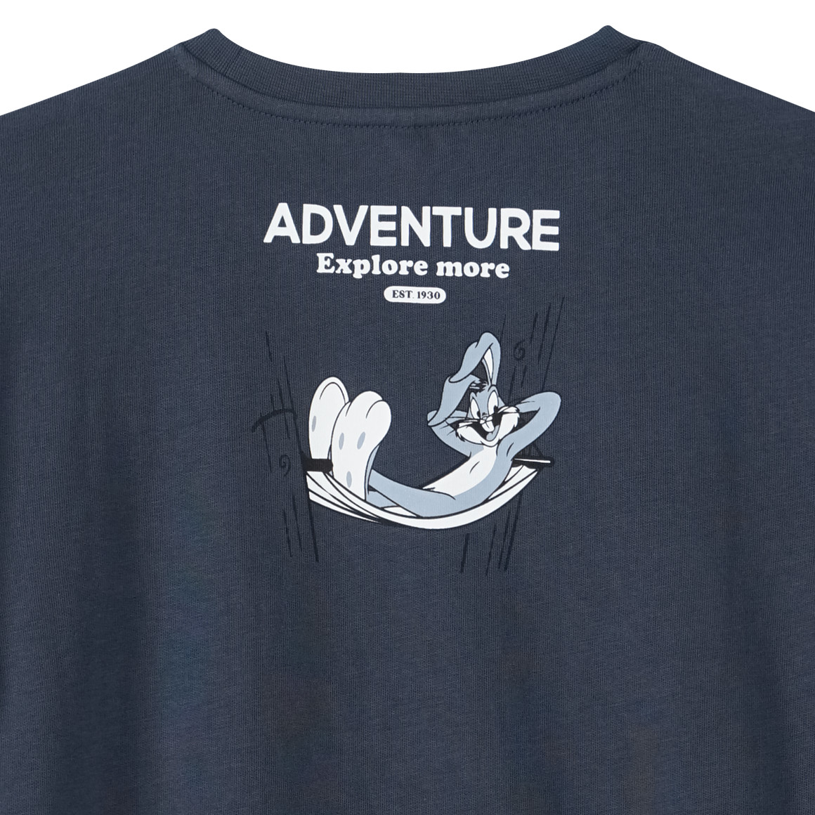 Yigga Looney Tunes T-Shirt mit großem Print dunkelblau