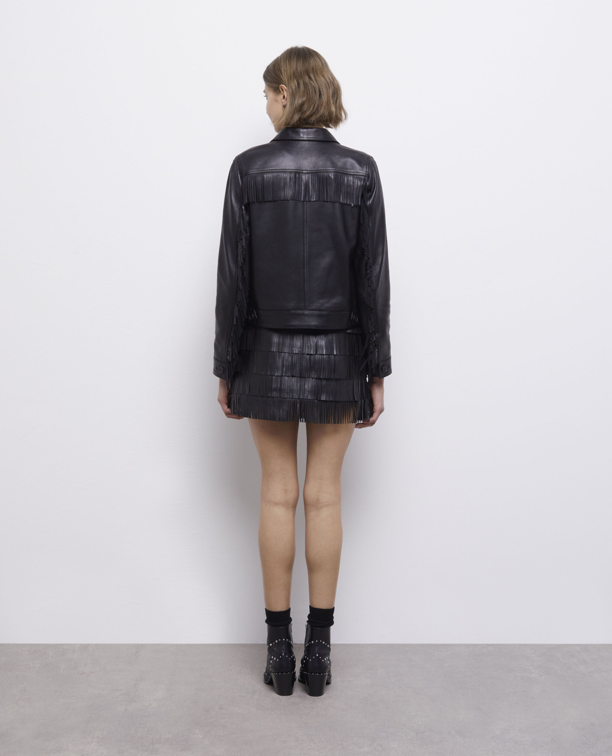Blouson en cuir noir
