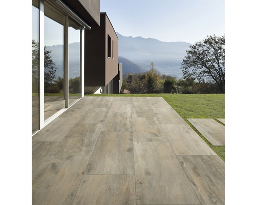 FLAIRSTONE porseleinen terrastegel Hout Lichtbruin gerectificeerde rand 90 x 45 x 2 cm