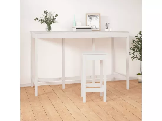 Table de bar Blanc 180x80x110 cm Bois massif de pin