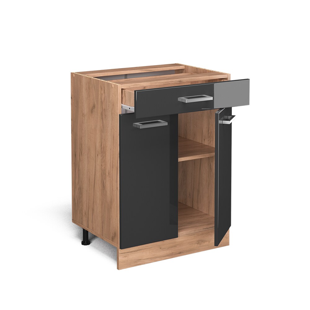 Vicco Schubunterschrank Küchenschrank Küchenzeile R-Line 60 cm Goldkraft Anthrazit