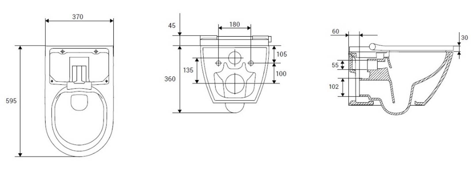 Plazan Genera Ultimate douche wc randloos met softclose zitting wit