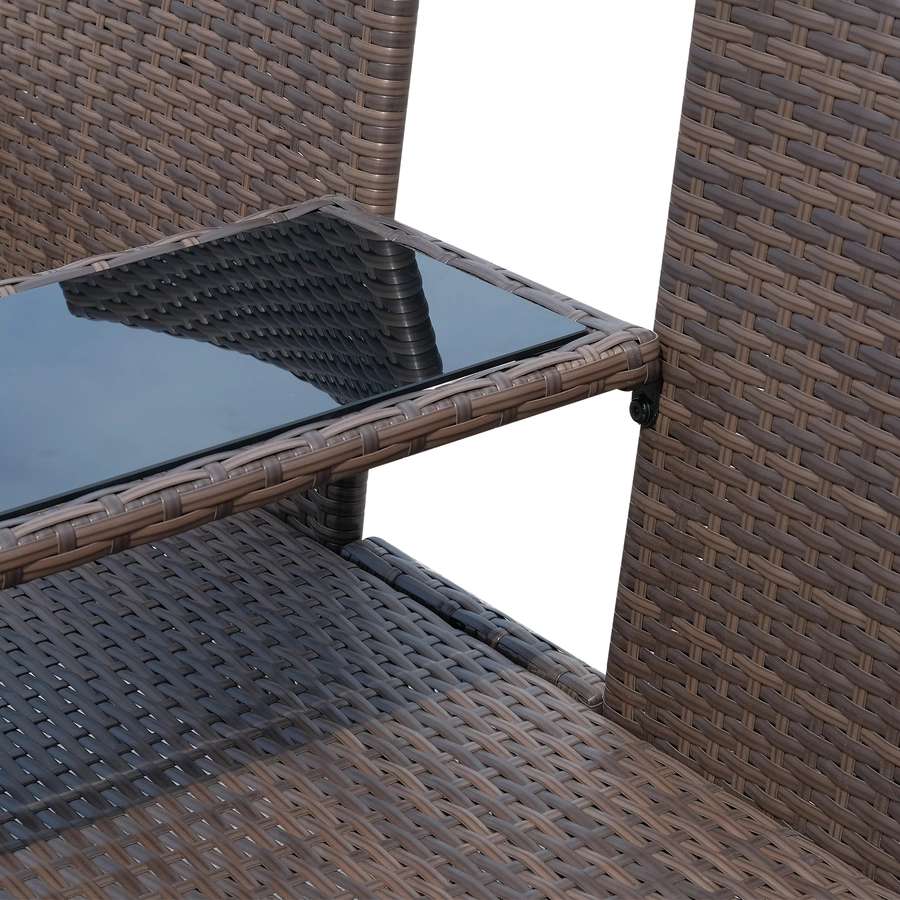 Outsunny Polyrattan Gartenbank braun