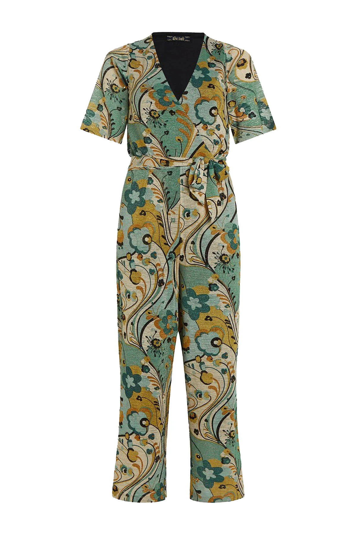 King Louie jumpsuit Zita Jumpsuit Frenzy met all over print groen/creme