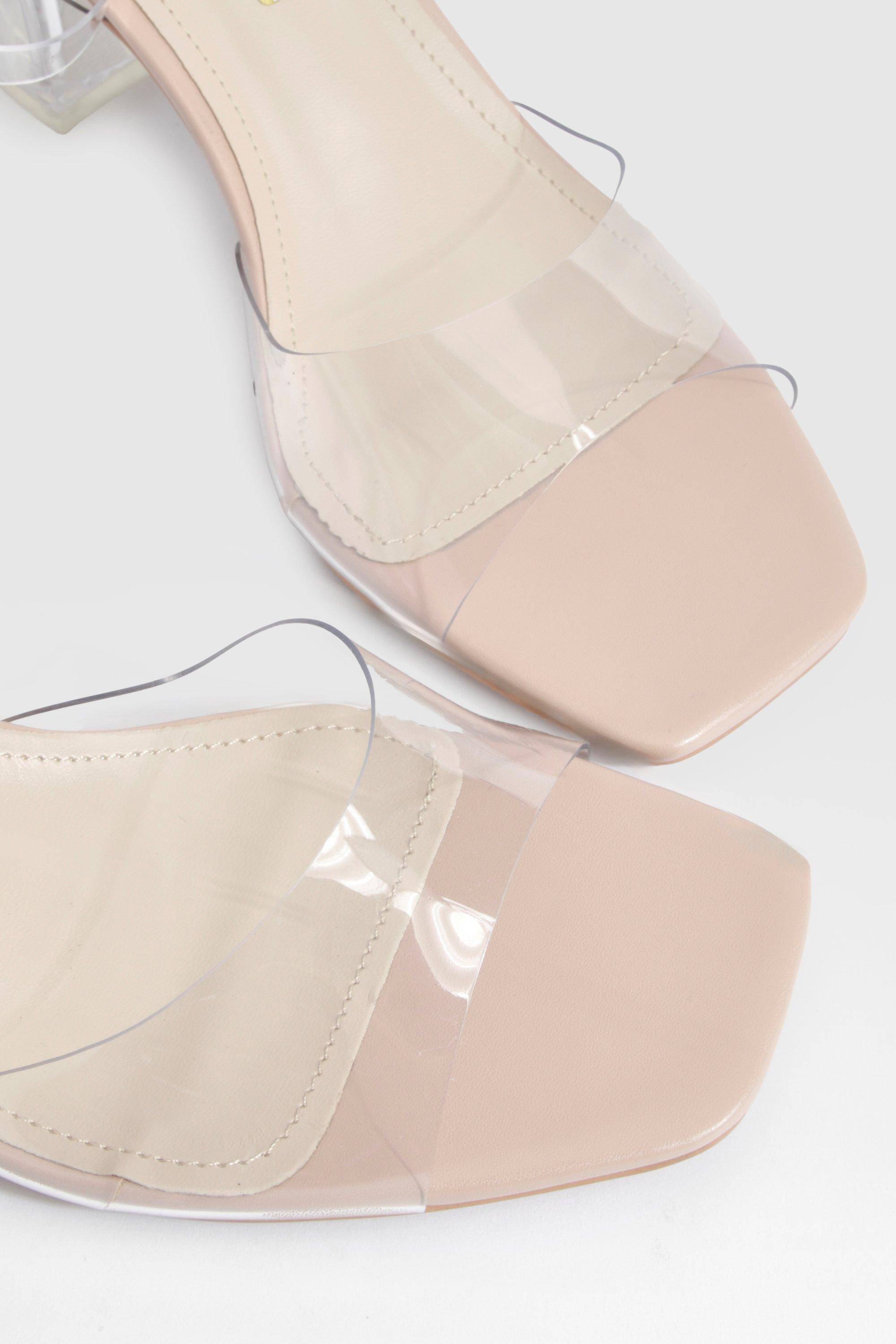 boohoo Talons Transparents À Bloc Bas Coupe Large