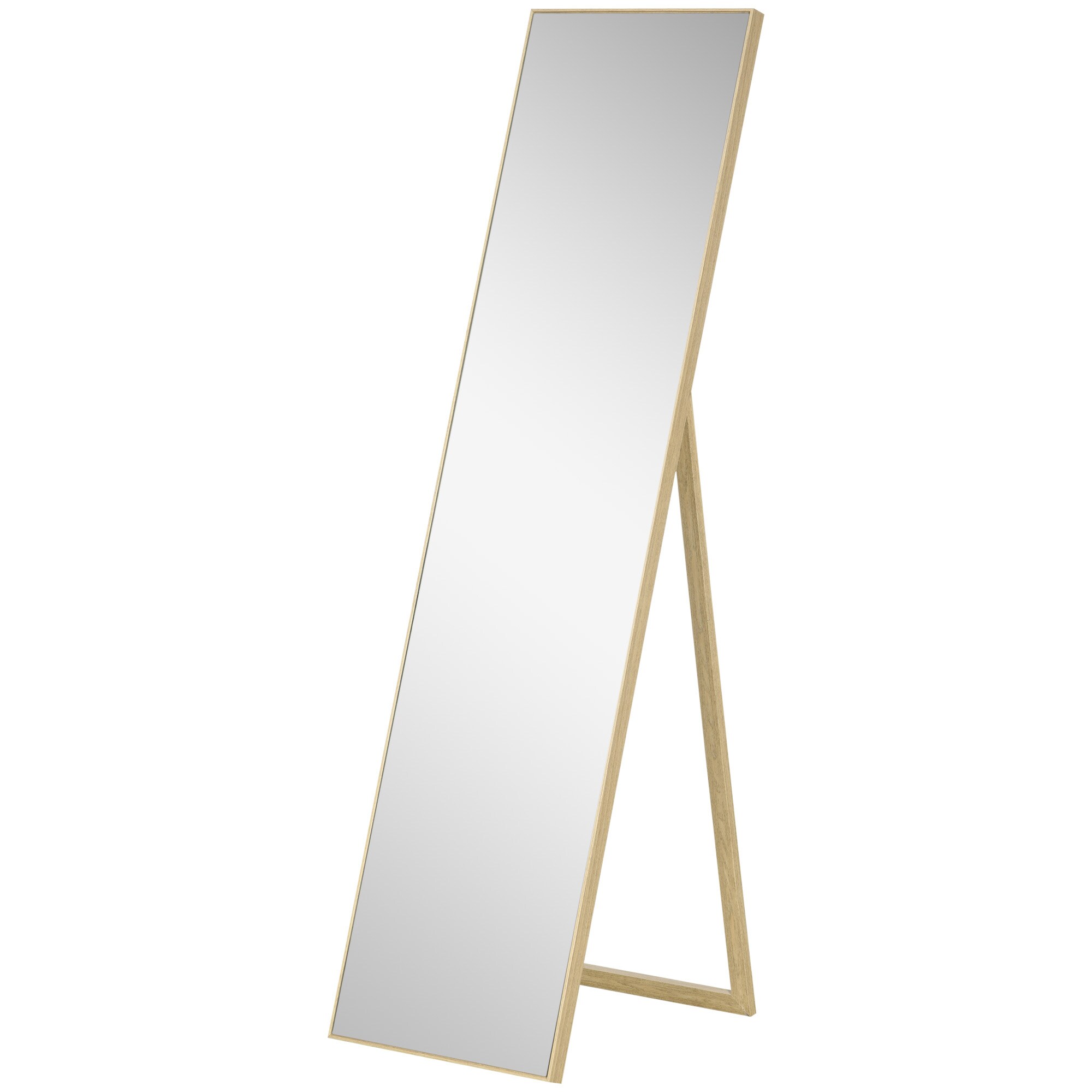 HOMCOM Ankleidespiegel mit Holzmaserung natur 40L x 35B x 147H cm