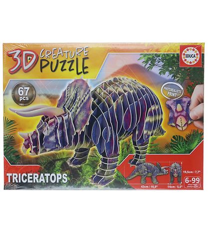 Educa 3D- Puzzlespiel - Triceratops - 67 Teile