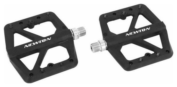 pedale vtt descente - bmx noir fibre axe alu filetage 9-16 avec picots interchangeables (paire)