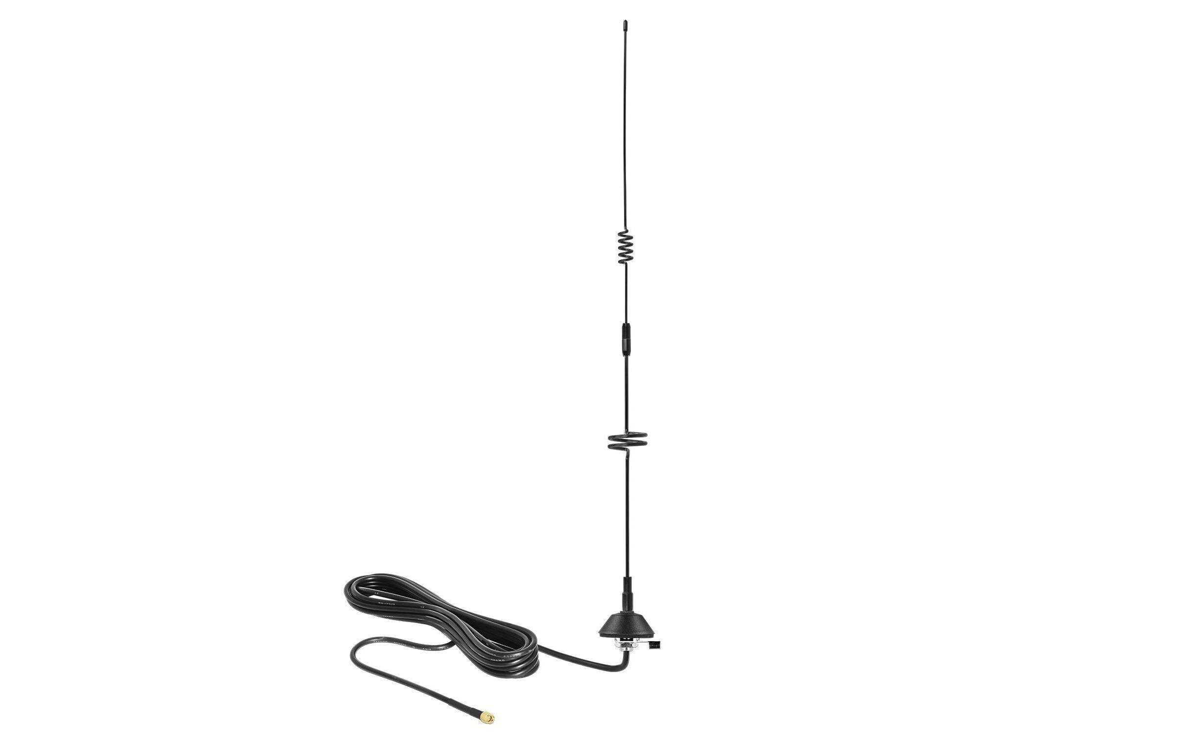 LTE/LoRA-Antenne 0.7-2.7GHz, 56.3mm SMA 7 dBi RundstrahlDelock LTE Antenne SMA Stecker 1 - 2 dBi starr omnidirektional mit magnetischem Standfuss und Anschlusskabel RG-174 A/U 3 m outdoor schwarz