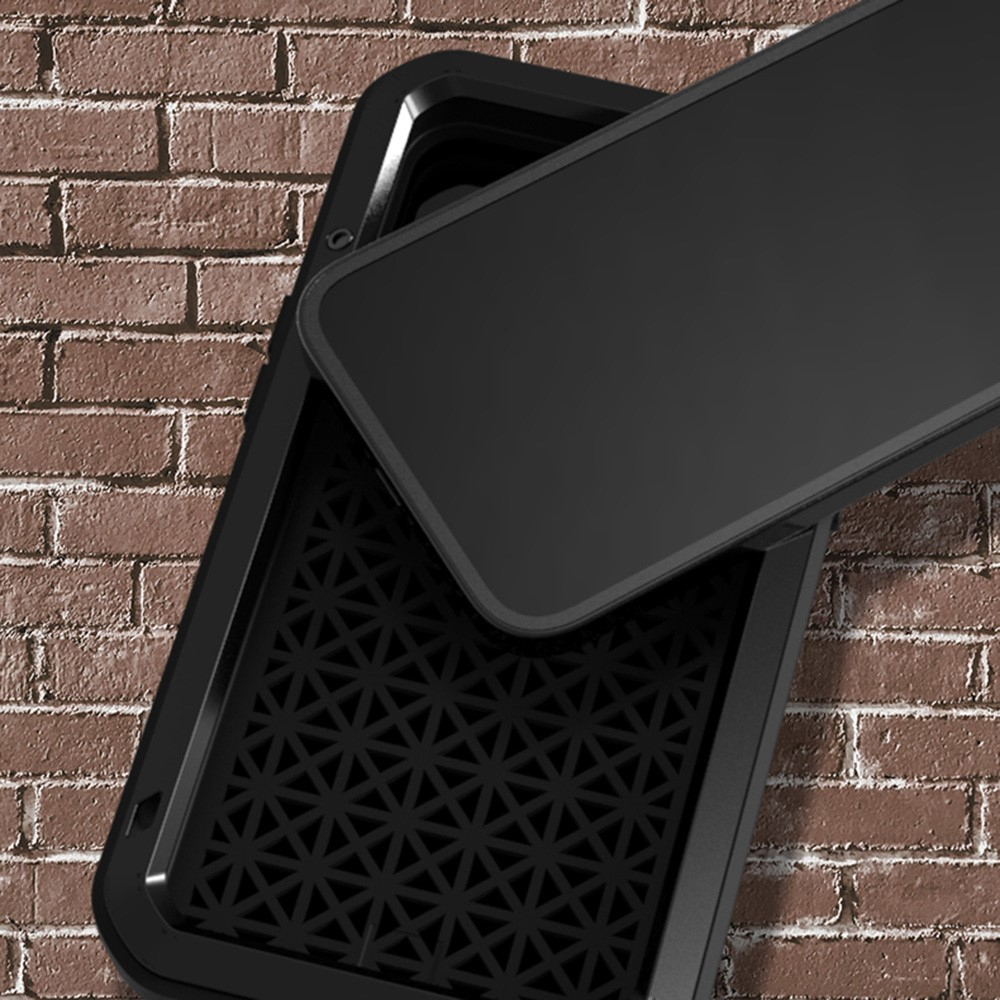 iPhone 13 Silikon Metall Outdoor Case   Panzerfolie - Schwarz
