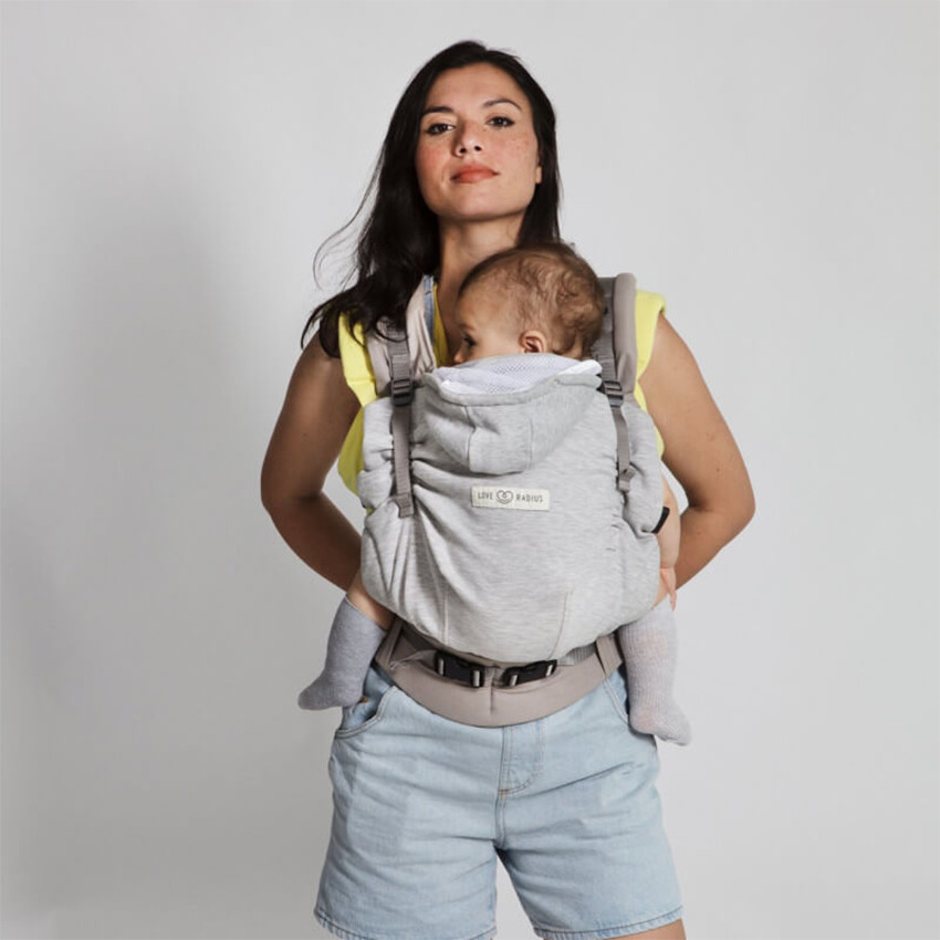 Porte bébé 2-en-1 HoodieCarrier 2 Gris Athlétique