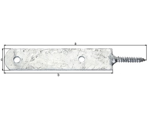 Houder voor hekwerk, schroeflip voor vastschroeven, 210x30 mm, houtdraad, thermisch verzinkt