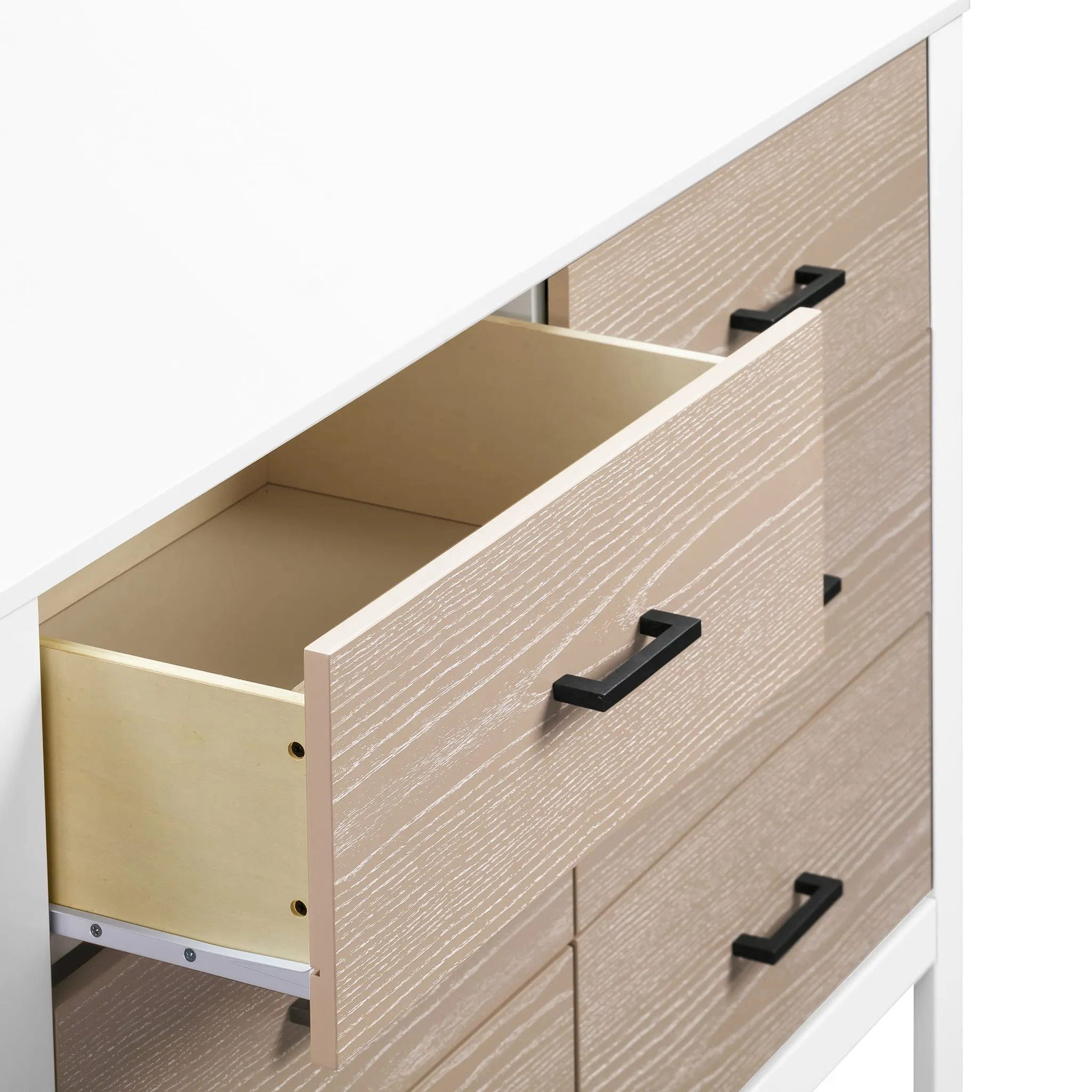 DaVinci Bureau 6 Tiroirs Radley - Blanc et Bois Côtier