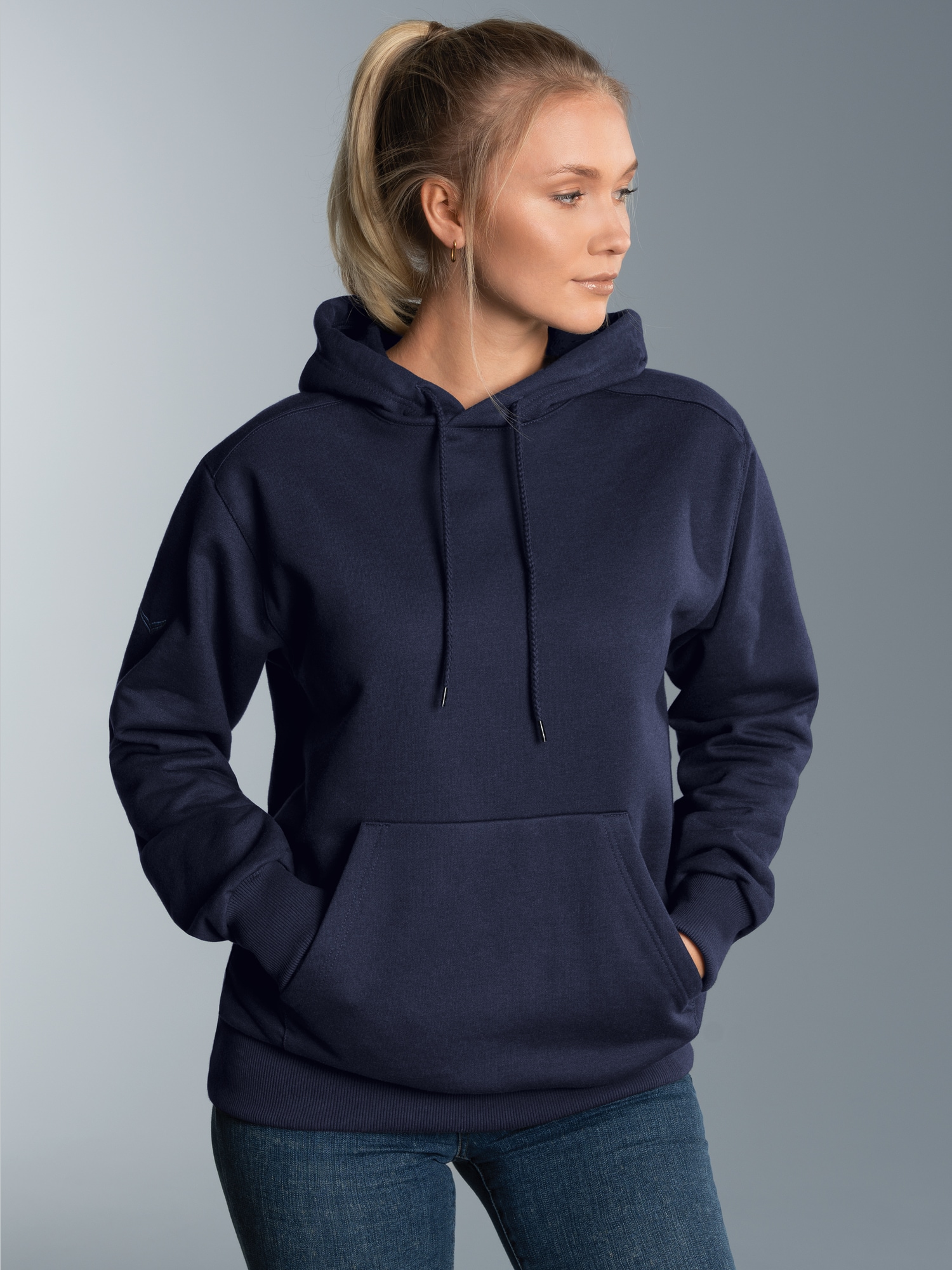 Hoodie aus SweatqualitätNavy