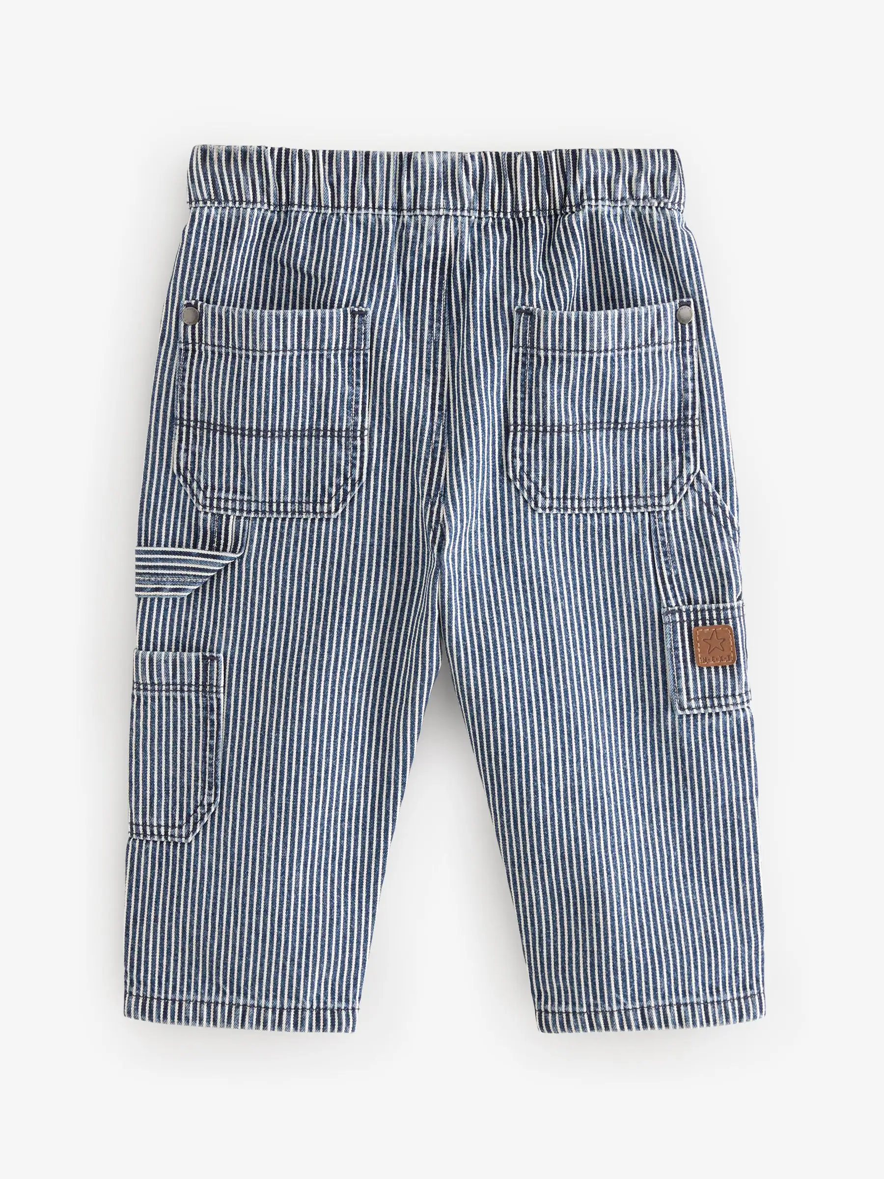 Blauw/wit gestreept - 100% katoenen Carpenter-jeans (3mnd-7jr)
