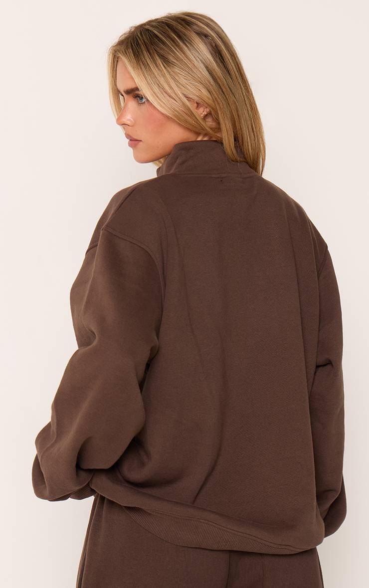 Chocolat Sweatshirt Petite À Col Montant Avec Fermeture Éclair