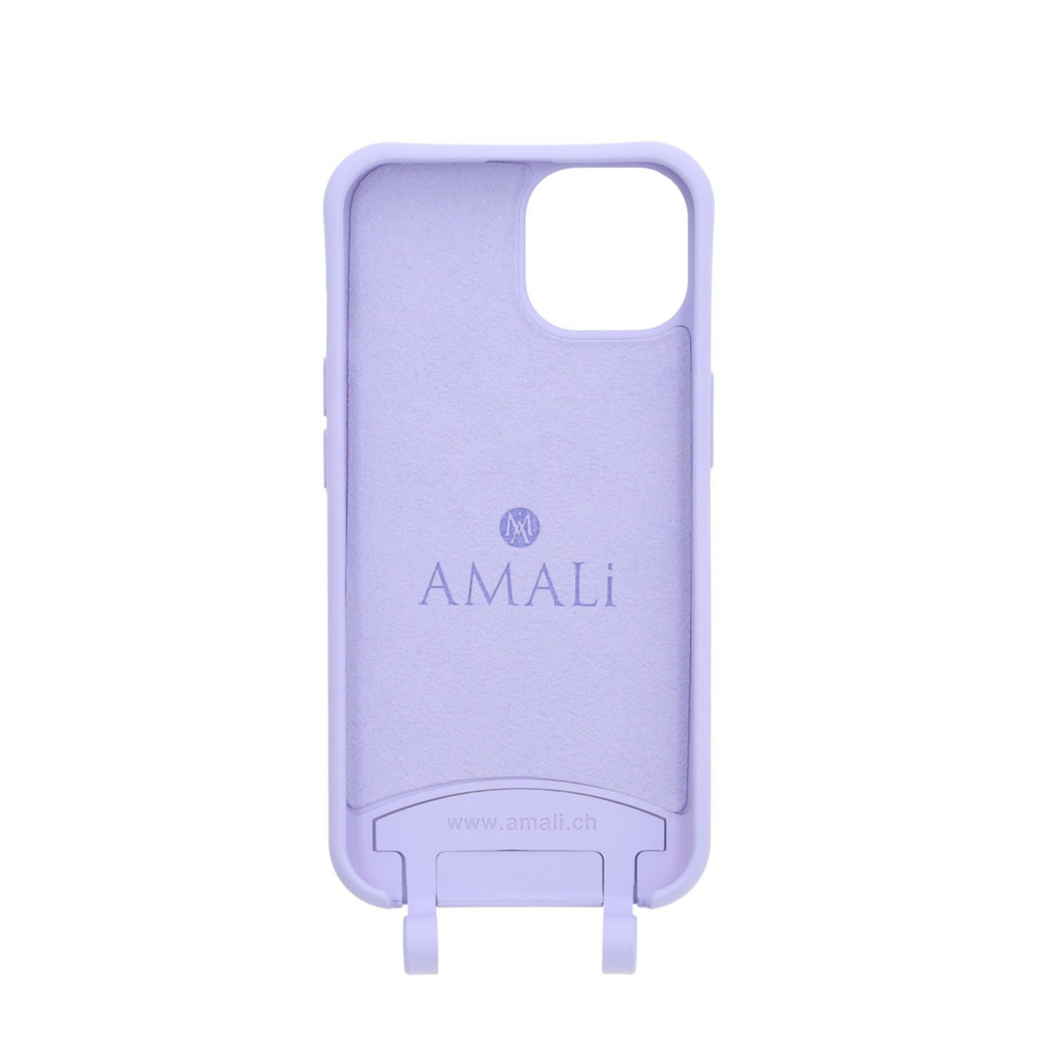 iPhone 14 Handy Hülle Elegantes Case mit abnehmbarem Necklace Adapter - Lilac / Silver